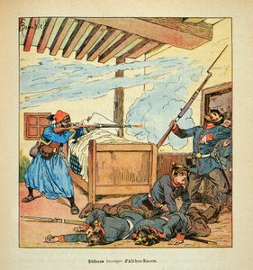 L'Armee de la Loire de Eugene Sergent, dit Grenest, लुइस बॉम्बल्ड (1862-1927) (फ्रेंको-जर्मन युद्ध; 1870 -1871 का अभियान) द्वारा सचित्र: तिराइलर्स की तीसरी रेजिमेंट के तुर्क अली बेन कासेम की वीर रक्षा के दौरान नोव Ju में जुरानविल की लड़ाई द्वारा लुई चार्ल्स ने बमबारी की