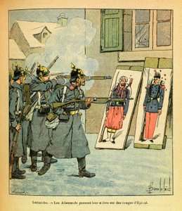 लुइस बॉम्बल्ड (1862-1927) (फ्रेंको-जर्मन युद्ध; 1870-1871 का अभियान) द्वारा सचित्र यूजीन सार्जेंट की पूर्वी आर्मी, ग्रेनेस्ट के रूप में जाना जाता है: लैमार्चे में, जर्मन सैनिक एपिनल, संग्रह आंशिक की छवियों पर अपना गुस्सा खर्च करते हैं द्वारा लुई चार्ल्स ने बमबारी की