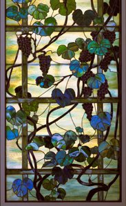 ग्रेपाइन पैनल, c.1902-15 (लीडेड फ़ेवराइल ग्लास)