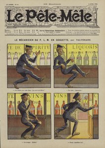 PLM मैकेनिक एक होड़ पर। पेले-मेले के लिए चित्रण, 1906