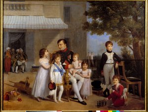 सम्राट नेपोलियन प्रथम (1769-1821) 1810 में सेंट क्लाउड के महल की छत पर अपने परिवार के बच्चों से घिरा हुआ था लुई ड्यूसिस (1775-1847) 1810 सूर्य द्वारा पेंटिंग। 1,05x1,43 वर्ग मीटर