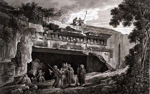 यहूदा के राजाओं का सेपुलचरल स्मारक, टिलार्ड द्वारा उकेरी गई 'वॉयेज पिटोरेस्क' के खंड III से प्लेट 25 द्वारा लुई फ्रेंकोइस (बाद में) कसासो