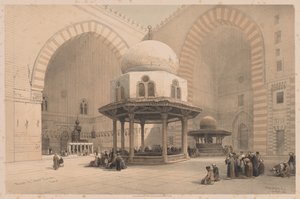 मिस्र और नूबिया: खंड III - नंबर 8, सुल्तान हसन की मस्जिद, काहिरा, 1838। द्वारा लुई हागे