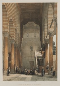 मिस्र और नूबिया, खंड III: मेटवल की मस्जिद का आंतरिक भाग, 1849। द्वारा लुई हागे