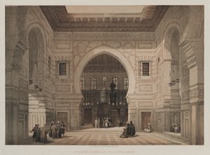 मिस्र और नूबिया, खंड III: सुल्तान एल घोरे की मस्जिद का आंतरिक भाग, 1849। द्वारा लुई हागे