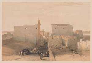 मिस्र और नूबिया: खंड II - नंबर 38, 1838 लक्सर के मंदिर में भव्य प्रवेश द्वार। द्वारा लुई हागे