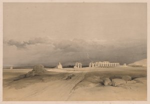 मिस्र और नूबिया: खंड II - नंबर 8, मेनिओनियम के अवशेष, थेब्स, 1838। द्वारा लुई हागे