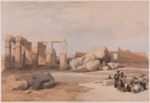 मिस्र और नूबिया, खंड II: मेमोनीजियम, थेब्स, 1847 में ग्रेट कोलोसी के टुकड़े।