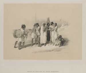मिस्र और नूबिया, खंड II: ग्रुप ऑफ नबियंस-वाडी कार्दासी, 1847। द्वारा लुई हागे