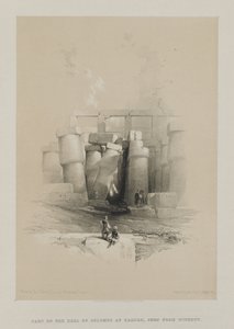 मिस्र और नूबिया, खंड II: करनक, थेब्स, 1847 में हॉल ऑफ कॉलम के भाग। द्वारा लुई हागे