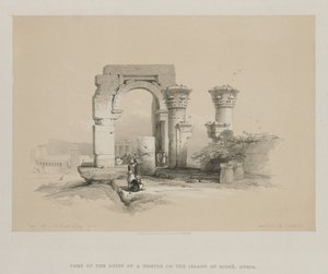 मिस्र और नूबिया, खंड II: खंडहर - मंदिर Biggeh, नूबिया, 1847 में। द्वारा लुई हागे