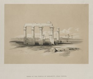मिस्र और नूबिया, खंड II: 1847 में थेब्स में मैडमौड के मंदिर का अवशेष। द्वारा लुई हागे