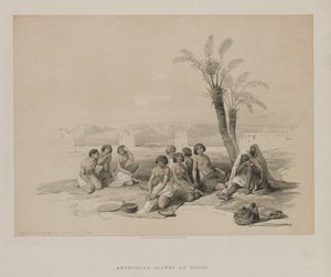 मिस्र और नूबिया, वॉल्यूम I: 1847 में कोर्टी-नूबिया में आराम करने वाले एबिसिनियन दास। द्वारा लुई हागे