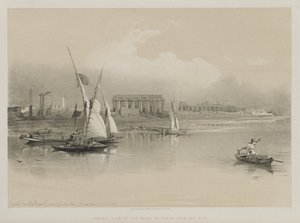 मिस्र और नूबिया, वॉल्यूम I: नील नदी से लक्सर के सामान्य दृश्य, 1846। द्वारा लुई हागे