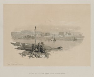 मिस्र और नूबिया, वॉल्यूम I: दक्षिण-पश्चिम से लक्सर के खंडहर, 1846। द्वारा लुई हागे