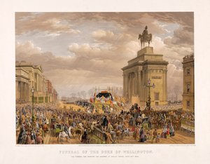 ड्यूक ऑफ वेलिंगटन का अंतिम संस्कार, 18 नवंबर 1852, पब। 1853. द्वारा लुई हागे