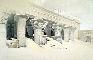 एडफू के बलुआ पत्थर मंदिर का पोर्टिको, फाल्कन-हेडेड भगवान होरस, मिस्र को समर्पित, 1838 द्वारा लुई हागे