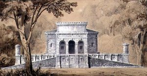 जेंडरमेरी इम्पीरियल का दृश्य, c.1825 (कागज पर कलम और स्याही और धुलाई) द्वारा लुई हिप्पोलाइट लेबास