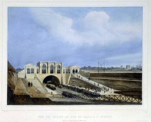 पेरिस से सेंट जर्मेन तक रेलवे - अर्नौटा द्वारा "पेरिस एन 1837" में द्वारा लुइस जूल्स अर्नौट