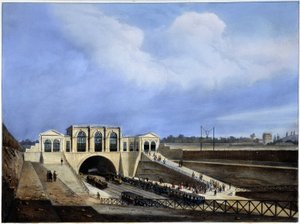 पेरिस से सेंट जर्मेन तक रेलवे - अर्नौटा द्वारा "पेरिस एन 1837" में द्वारा लुइस जूल्स अर्नौट