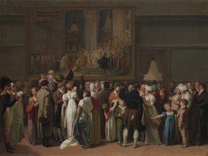 1810 में लौवर में पब्लिक व्यूइंग डेविड्स कोरोनेशन। द्वारा लुई लियोपोल्ड बोइली