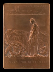 फ्रांस गणतंत्र के राष्ट्रपति का शोक [रिवर्स], 1894। द्वारा लुई ऑस्कर रोटी