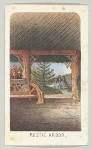 रस्टिक आर्बर, सीरीज़ से, व्यूज़ इन सेंट्रल पार्क, न्यूयॉर्क, भाग 3, 1864। द्वारा लुइस प्रांग