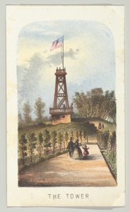 टॉवर, सीरीज़ से, व्यूज़ इन सेंट्रल पार्क, न्यूयॉर्क, भाग 2, 1864। द्वारा लुइस प्रांग