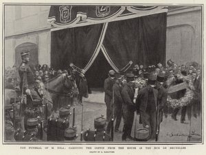एम ज़ोला का अंतिम संस्कार, Rue de Bruxelles में सदन से ताबूत लेकर