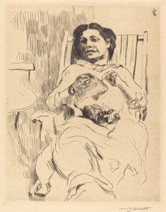 सुई के काम वाली महिला, 1912। द्वारा लोविस कोरिंथ