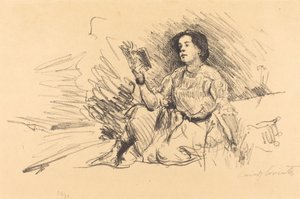 लड़की पढ़ना, 1911। द्वारा लोविस कोरिंथ