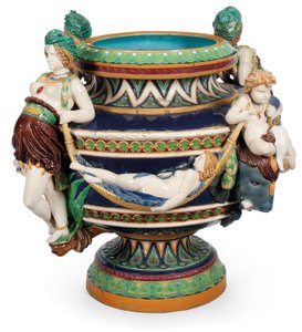 बड़े मंटिन माजोलिका जार्डिनीयर, c.1870 (सिरेमिक)
