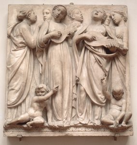 गायन स्वर्गदूतों, कैंटोरिया से राहत, c.1432-38 (संगमरमर) द्वारा Luca Della Robbia
