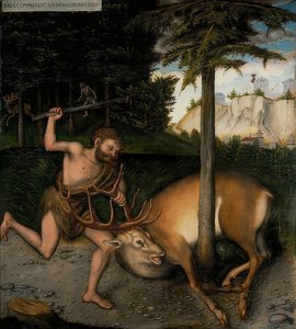 हरक्यूलिस और कीर्नीट डो। हरक्यूलिस के अधिनियमों की श्रृंखला से। 1537 के बाद द्वारा लुकास क्रैंक द एल्डर