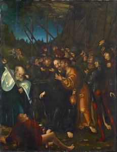 L'arrestation du Christ - The Arrest of Christ, Cranach, Lucas, the Elder (1472-1553) द्वारा। लकड़ी पर तेल द्वारा लुकास द एल्डर क्रैनाच