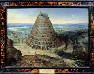 लुकास वैन वाल्केनबोर्च (1530-1597) 1594 सन द्वारा ला टूर डी बेबेल पेंटिंग। 0,41 x 0,56 मीटर - बैबेल की मीनार। लुकास वैन वाल्केनबोर्च द्वारा चित्रकारी (1530 -1597)