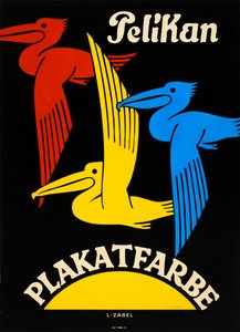 पेलिकन पोस्टर रंग, 1920-1925।