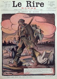 20 मार्च 1915 को &39;ले रेयर रूज&39; के फ्रंट कवर से एक जर्मन सैनिक की कैरिकेचर