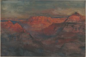 आफ्टरग्लो, ग्रैंड कैन्यन, एरिज़ोना, c.1904 (w - c & gouache on paperboard) द्वारा लुसिएन व्हाइटिंग पॉवेल