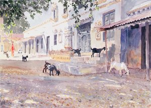 भारतीय बकरियां (कागज पर पानी के रंग का) द्वारा लुसी विलिस
