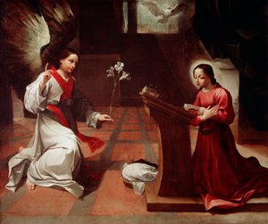 Lodovico Carracci द्वारा द एनाउंसमेंट पेंटिंग