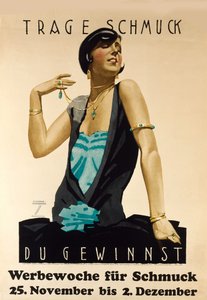 आभूषण धारण करें- विजय होगी। विज्ञापन आभूषण सप्ताह, सीए 1925-1928।