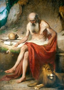 सेंट जेरोम द पेनिटेंट, लगभग 1867, लुई असिओली द्वारा (1817-1877), कैनवास पर तेल द्वारा लुइगी असिओलि