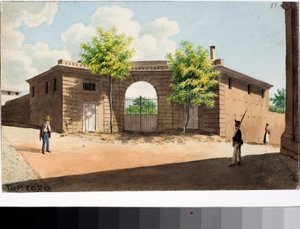 सैन लियोनार्डो स्क्वायर, जेनोआ का दृश्य (वाटरकलर, सीए 1812-1815) द्वारा लुइगी गैरीबो
