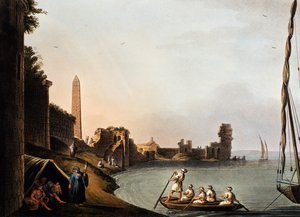 क्लियोपेट्रा की प्राचीन दीवारें और ओबिलिस्क, लुइगी मेयर (1755-1803), वेदुते से उत्कीर्ण द्वारा लुइगी मेयर