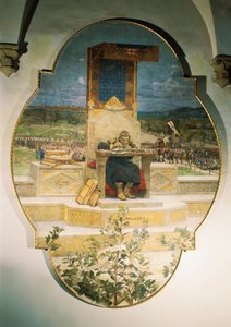 लुइगी सेरा (1846-1888) द्वारा पुराने कानूनों को नोट करते हुए इरनेरियो, अलग फ्रेस्को, 486x355 सेमी द्वारा लुइगी सेरा