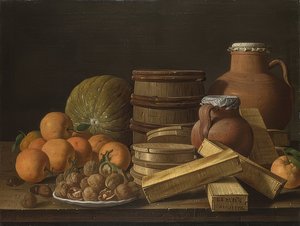 अभी भी संतरे और अखरोट के साथ जीवन। 1772 द्वारा लुइस एगिडियो मेलेंडेज़
