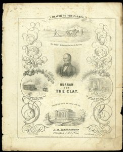 टी। सिनक्लेयर, 1843 द्वारा उकेरी गई &39;हुर्रे फॉर द क्ले&39; की स्कोर शीट का कवर द्वारा एम। शमित्ज़