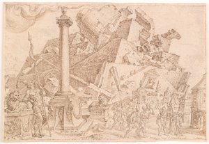 बाबेल की मीनार का विनाश द्वारा Maarten van Heemskerck