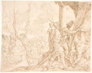 होलोफर्नेस का शव बागोआस को मिला द्वारा Maarten van Heemskerck